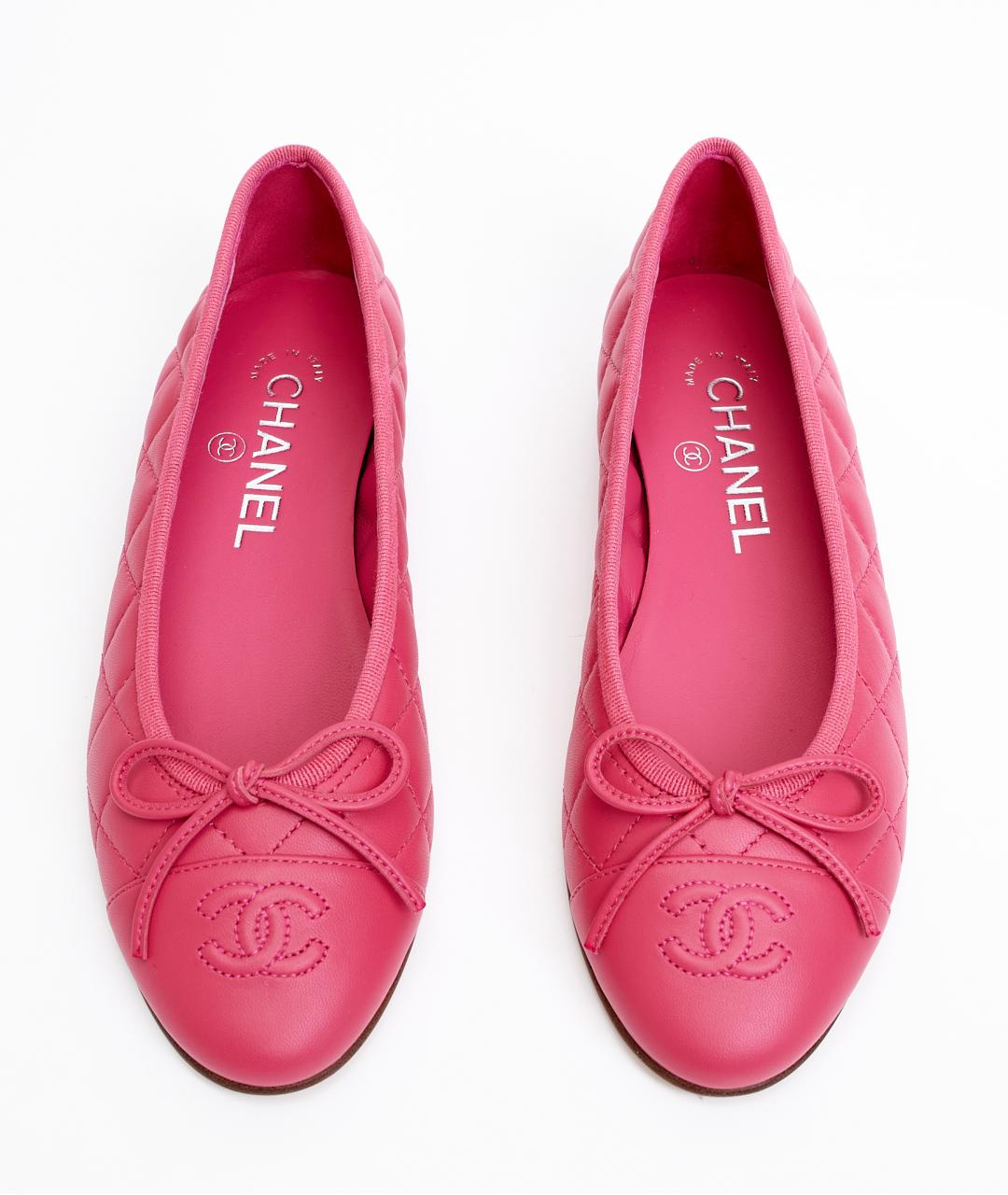 CHANEL Розовые кожаные балетки, фото 4