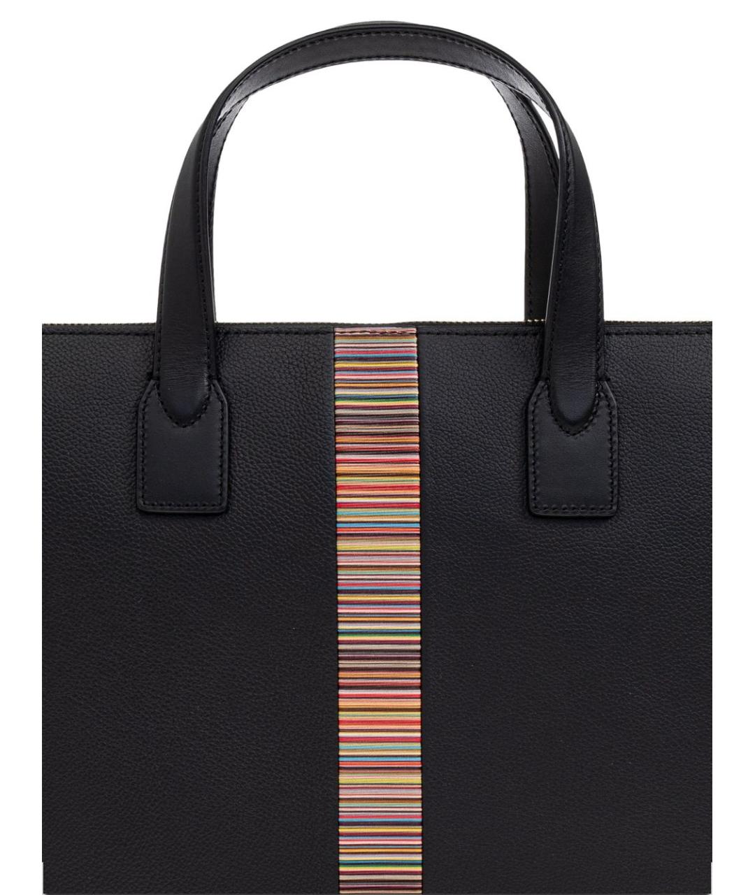 PAUL SMITH Черная кожаная сумка тоут, фото 4