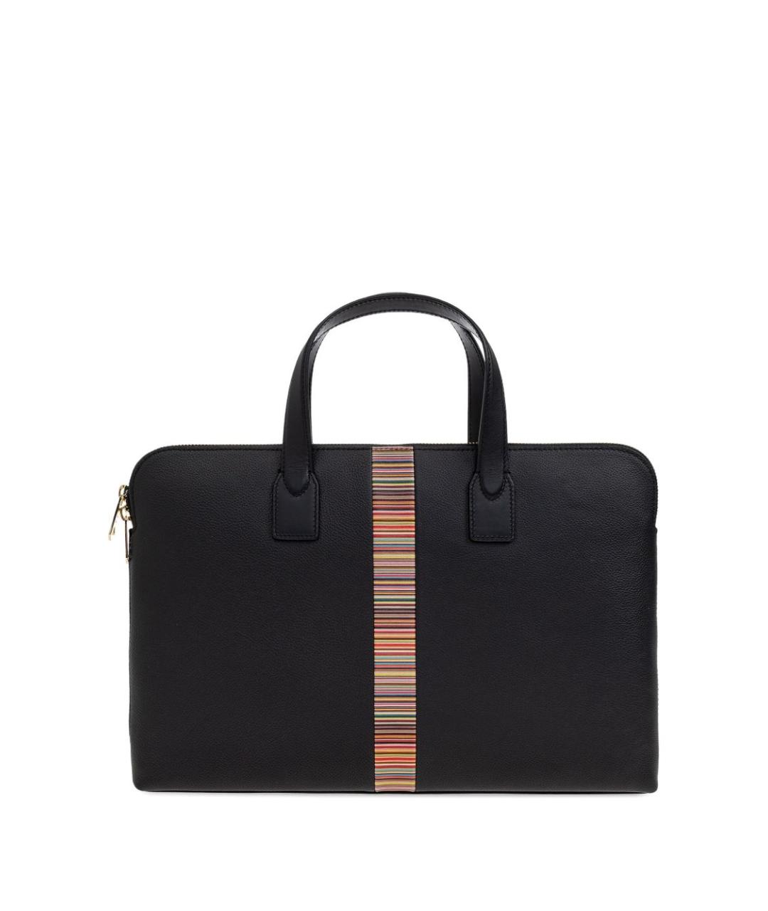 PAUL SMITH Черная кожаная сумка тоут, фото 5