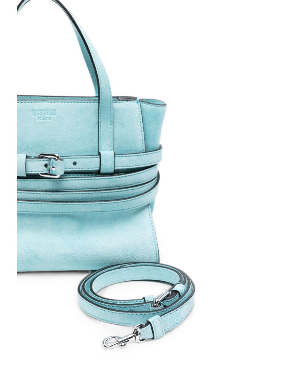 MOSCHINO Голубая сумка тоут, фото 5