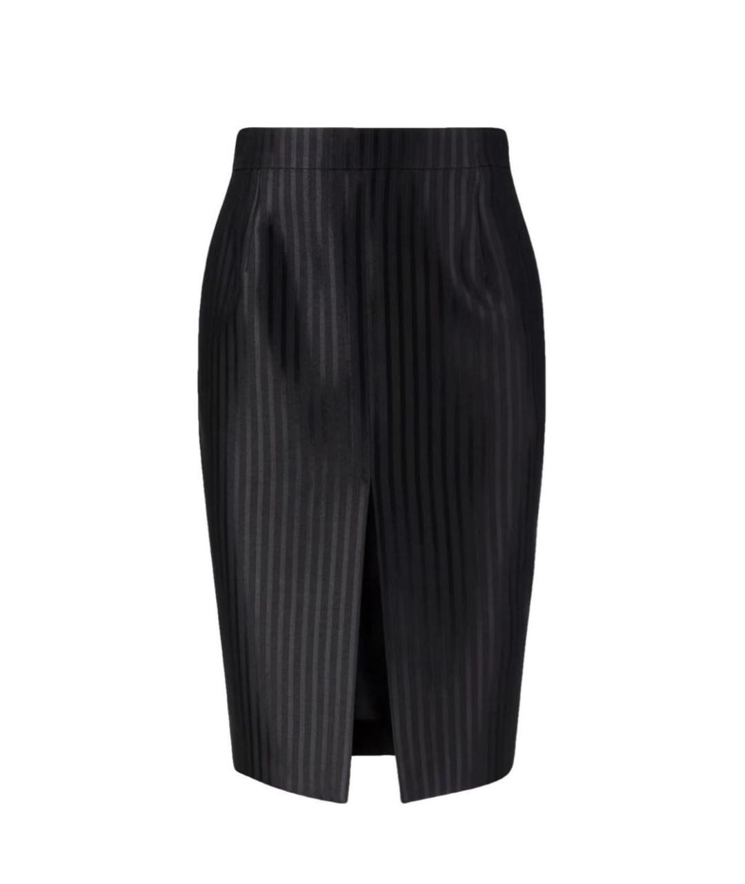 SAINT LAURENT Черная шерстяная юбка миди, фото 6