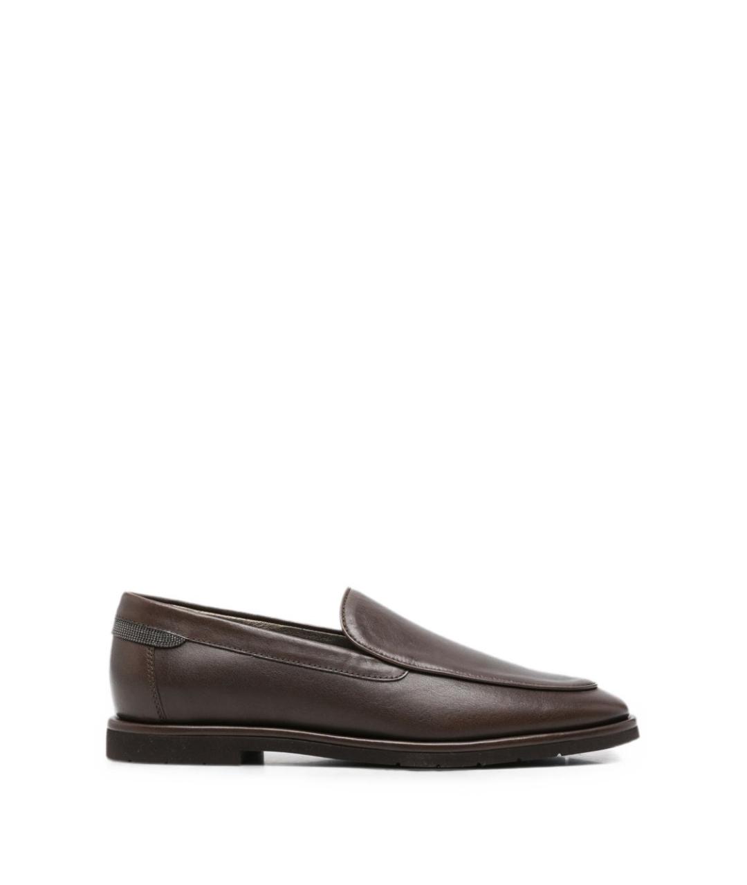 BRUNELLO CUCINELLI Коричневые кожаные лоферы, фото 1