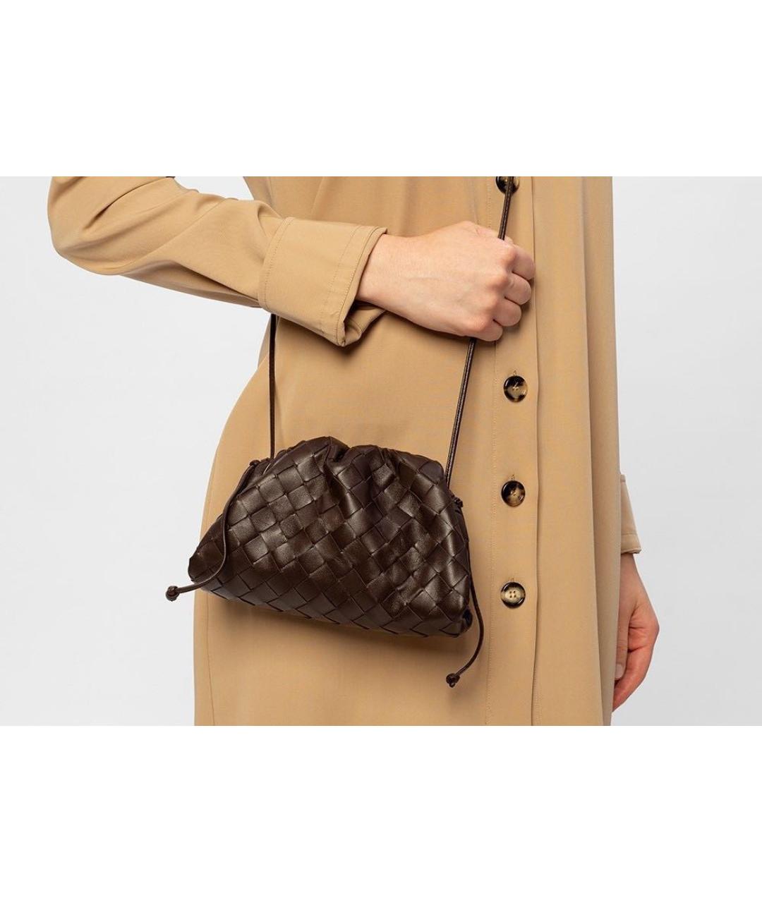 BOTTEGA VENETA Бордовая кожаная сумка через плечо, фото 6