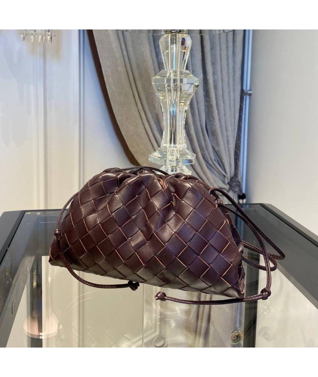 BOTTEGA VENETA Бордовая кожаная сумка через плечо, фото 5