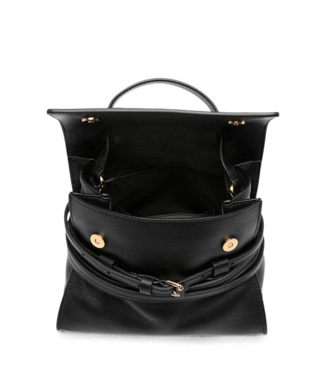MOSCHINO Черная кожаная сумка тоут, фото 5