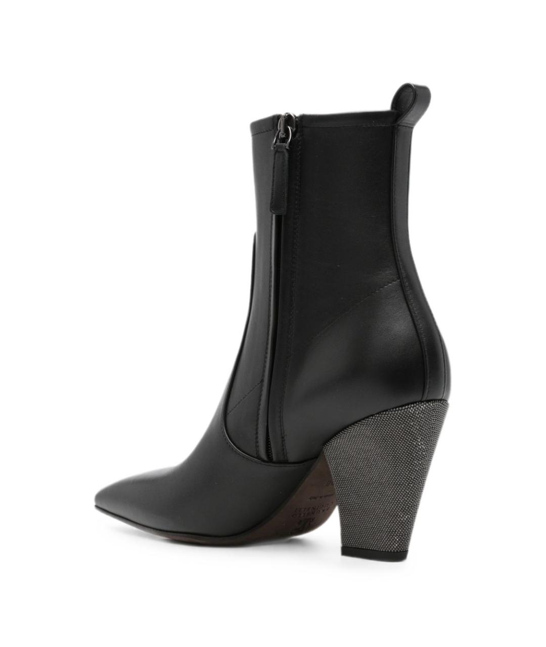 BRUNELLO CUCINELLI Черные кожаные ботинки, фото 4
