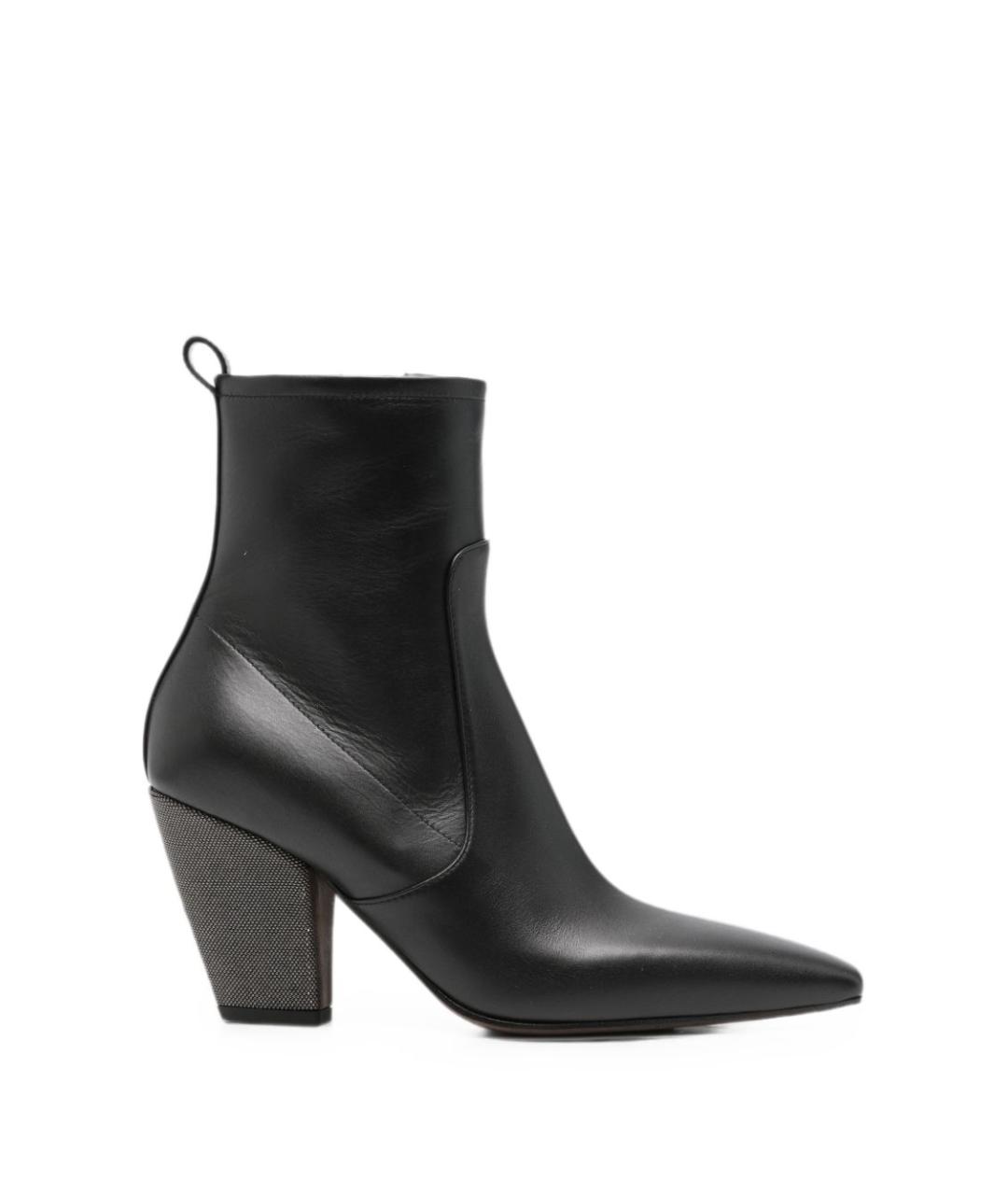 BRUNELLO CUCINELLI Черные кожаные ботинки, фото 1