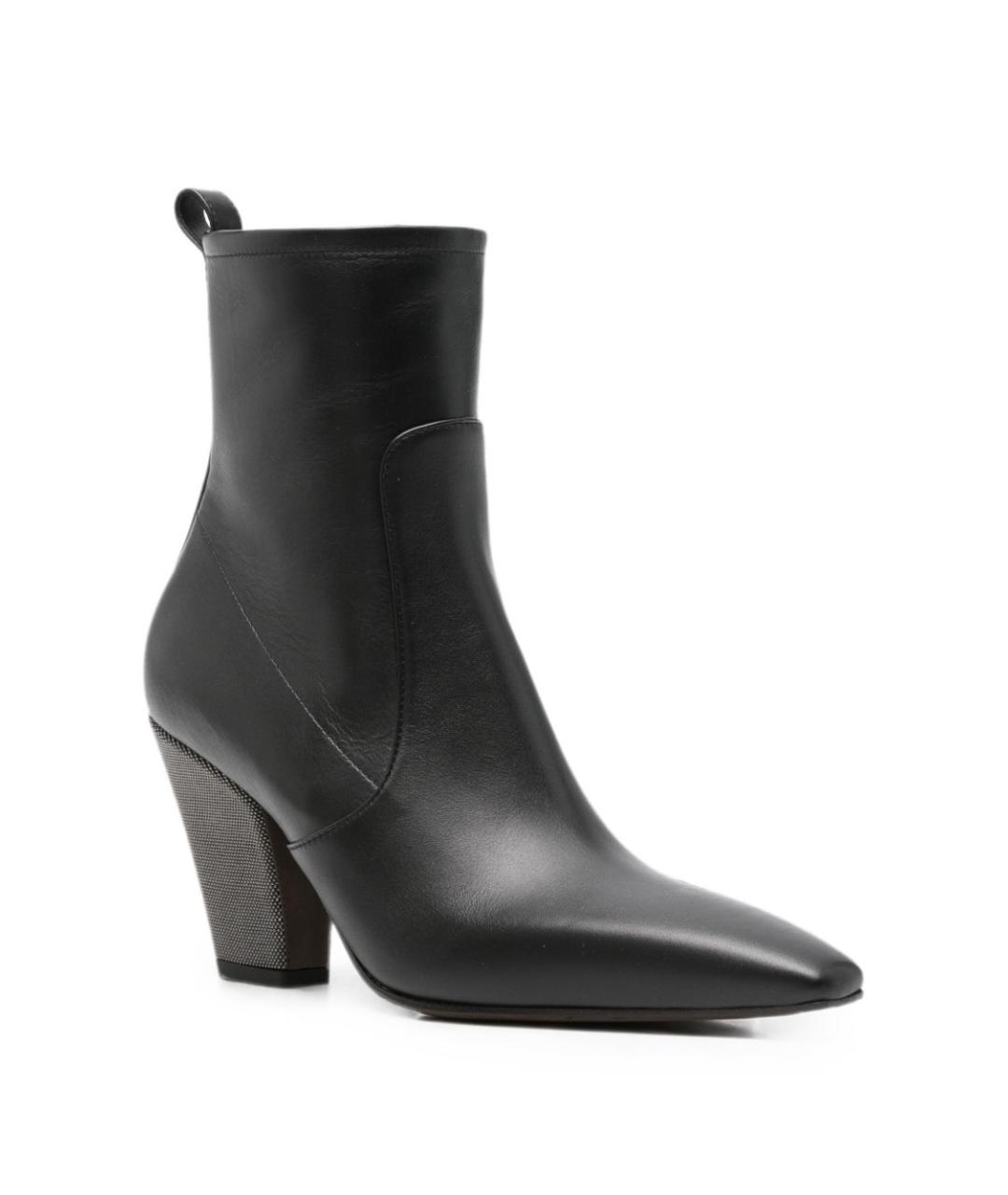 BRUNELLO CUCINELLI Черные кожаные ботинки, фото 2