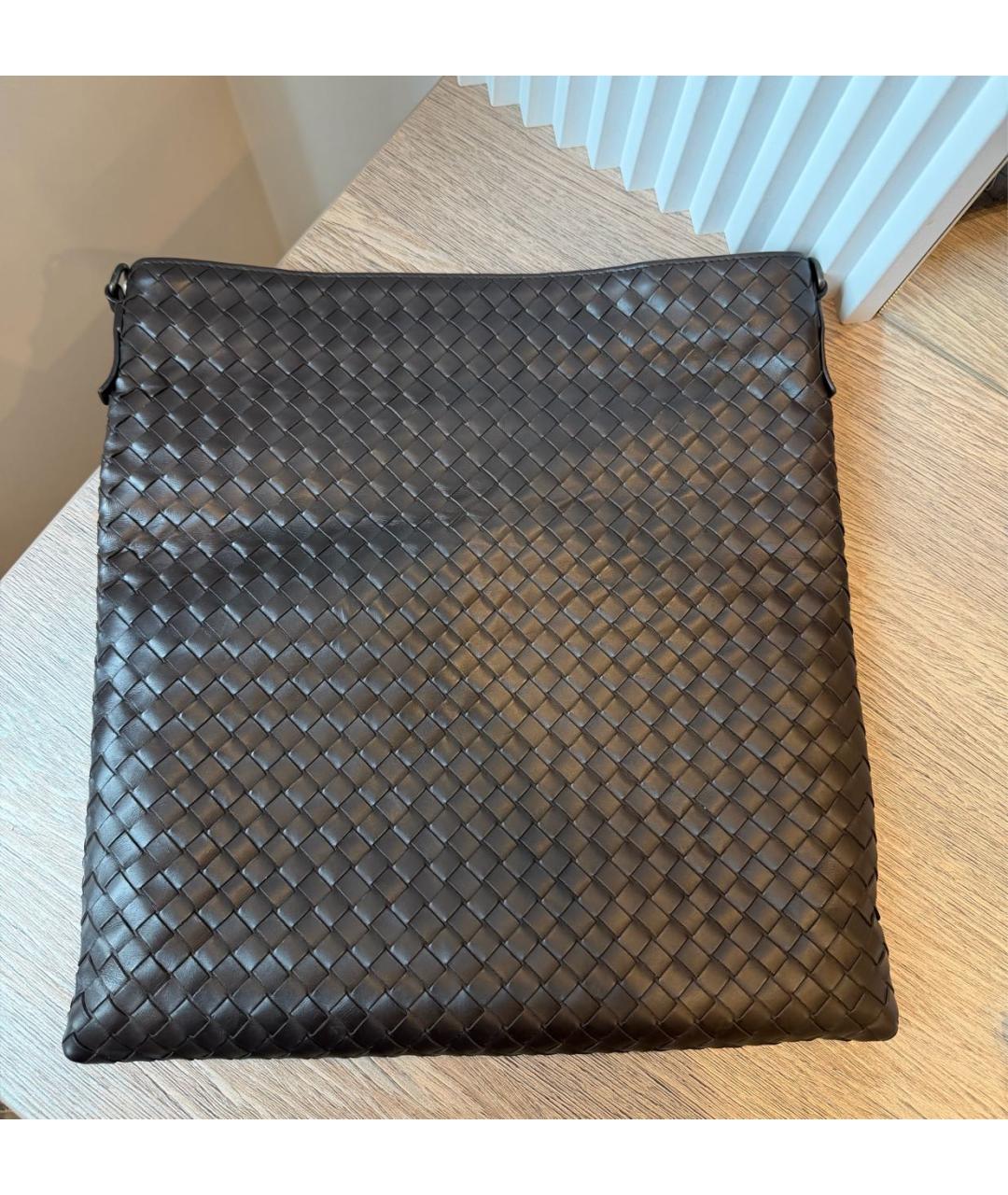 BOTTEGA VENETA Коричневая кожаная сумка на плечо, фото 2