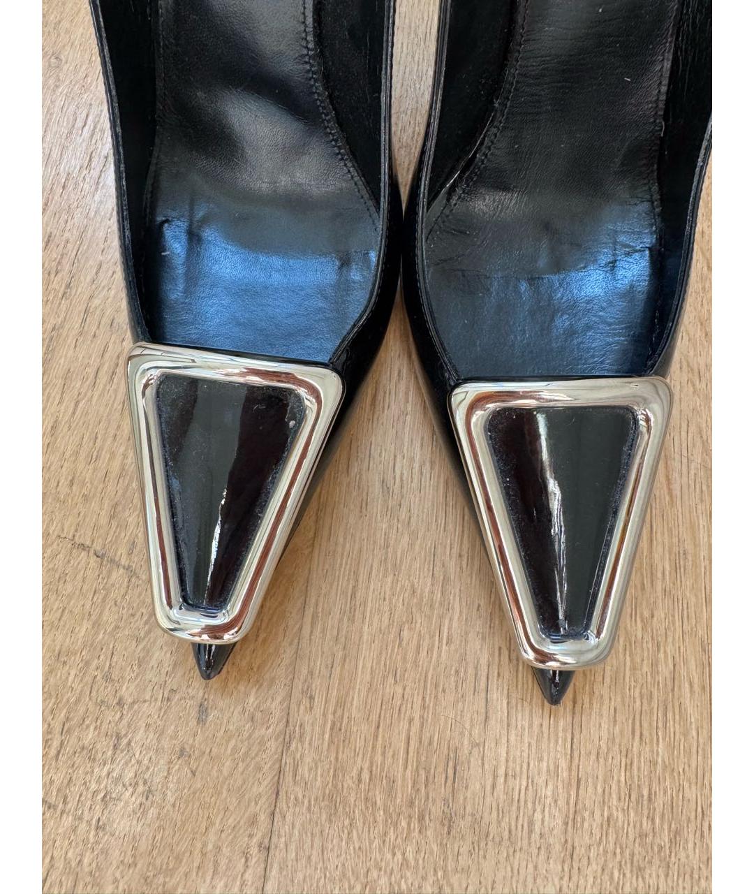 SAINT LAURENT Черные кожаные туфли, фото 4