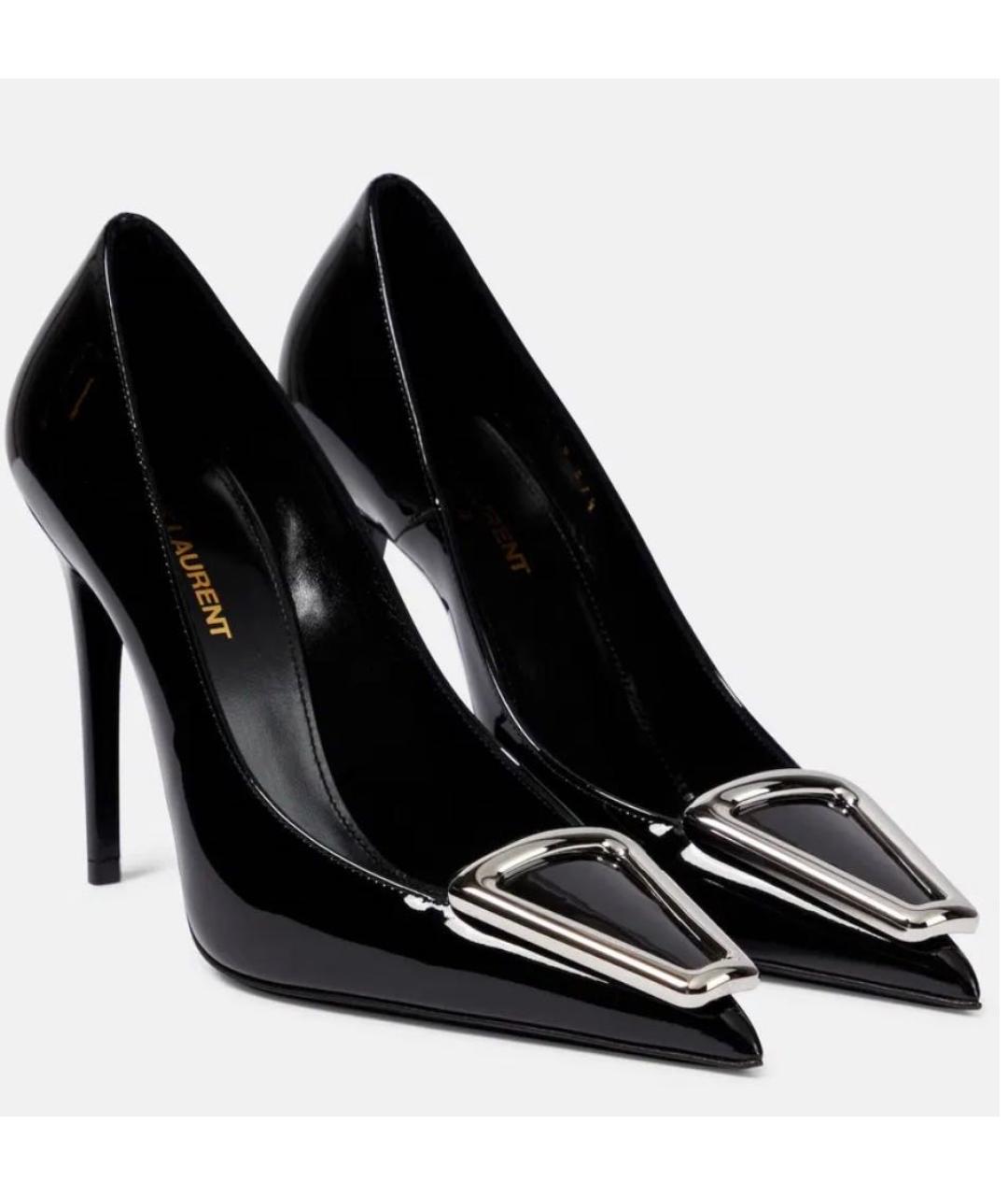 SAINT LAURENT Черные кожаные туфли, фото 7