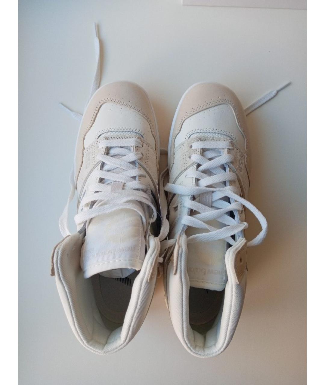 NEW BALANCE Бежевые кожаные высокие кроссовки / кеды, фото 2