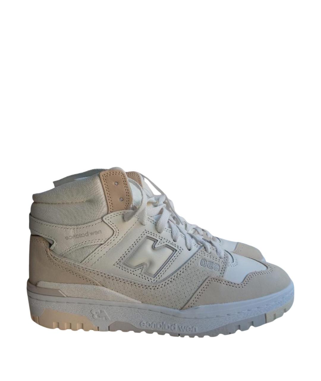 NEW BALANCE Бежевые кожаные высокие кроссовки / кеды, фото 1