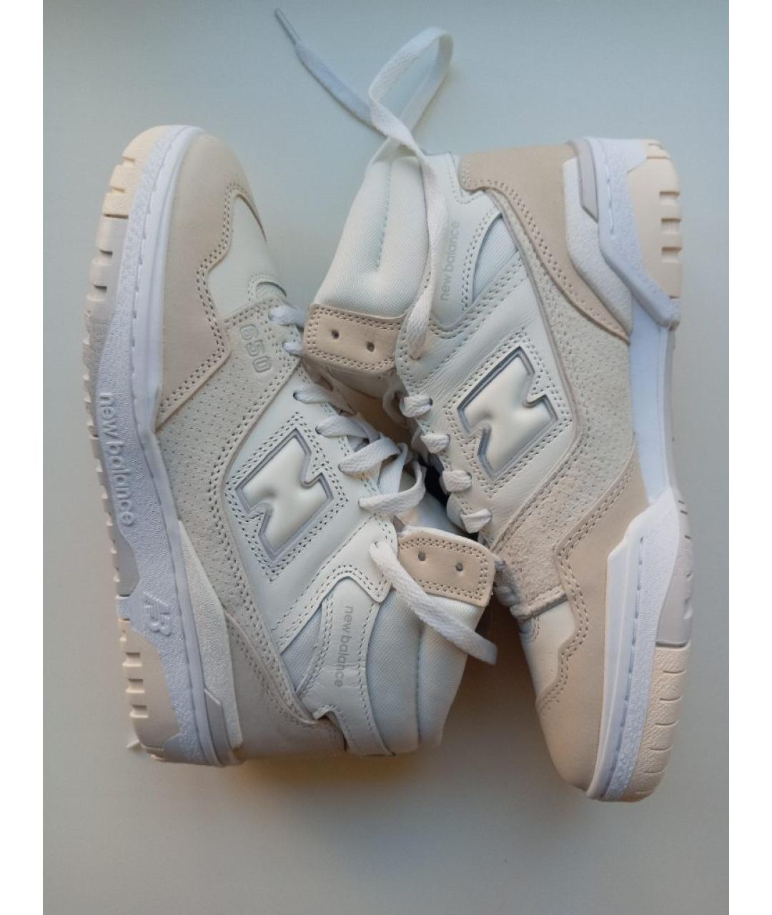 NEW BALANCE Бежевые кожаные высокие кроссовки / кеды, фото 5