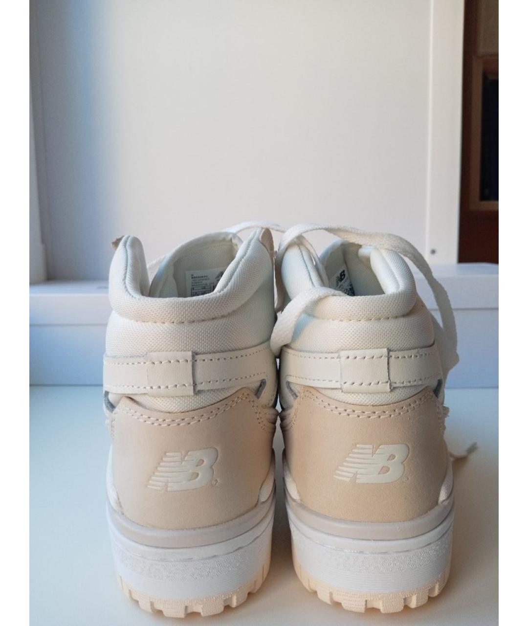 NEW BALANCE Бежевые кожаные высокие кроссовки / кеды, фото 4