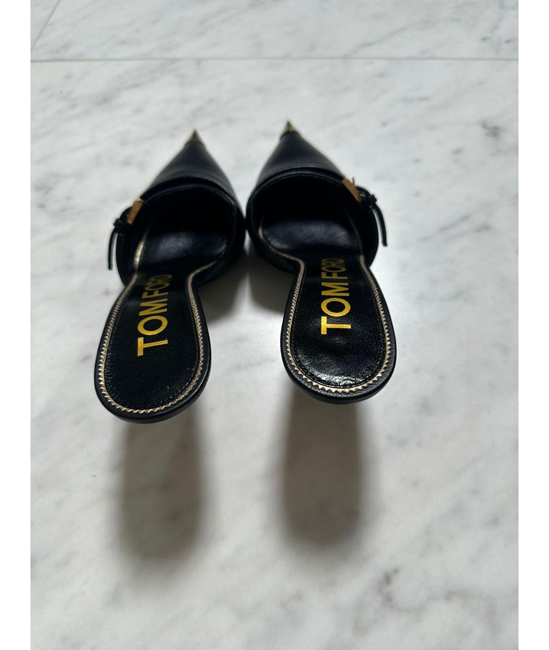TOM FORD Черные кожаные мюли, фото 3