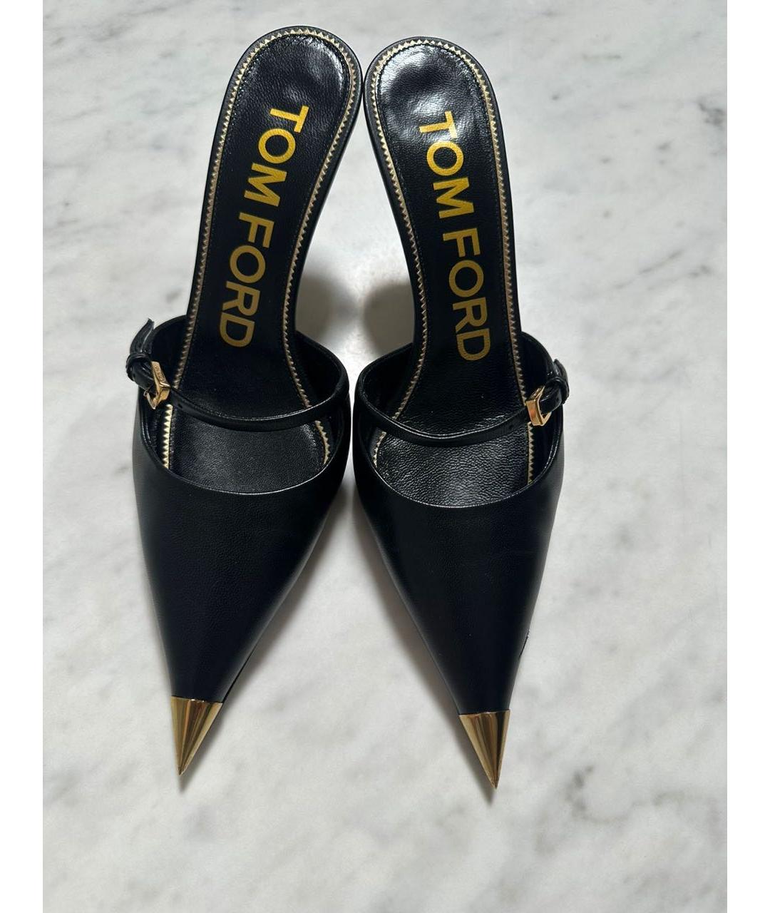 TOM FORD Черные кожаные мюли, фото 2