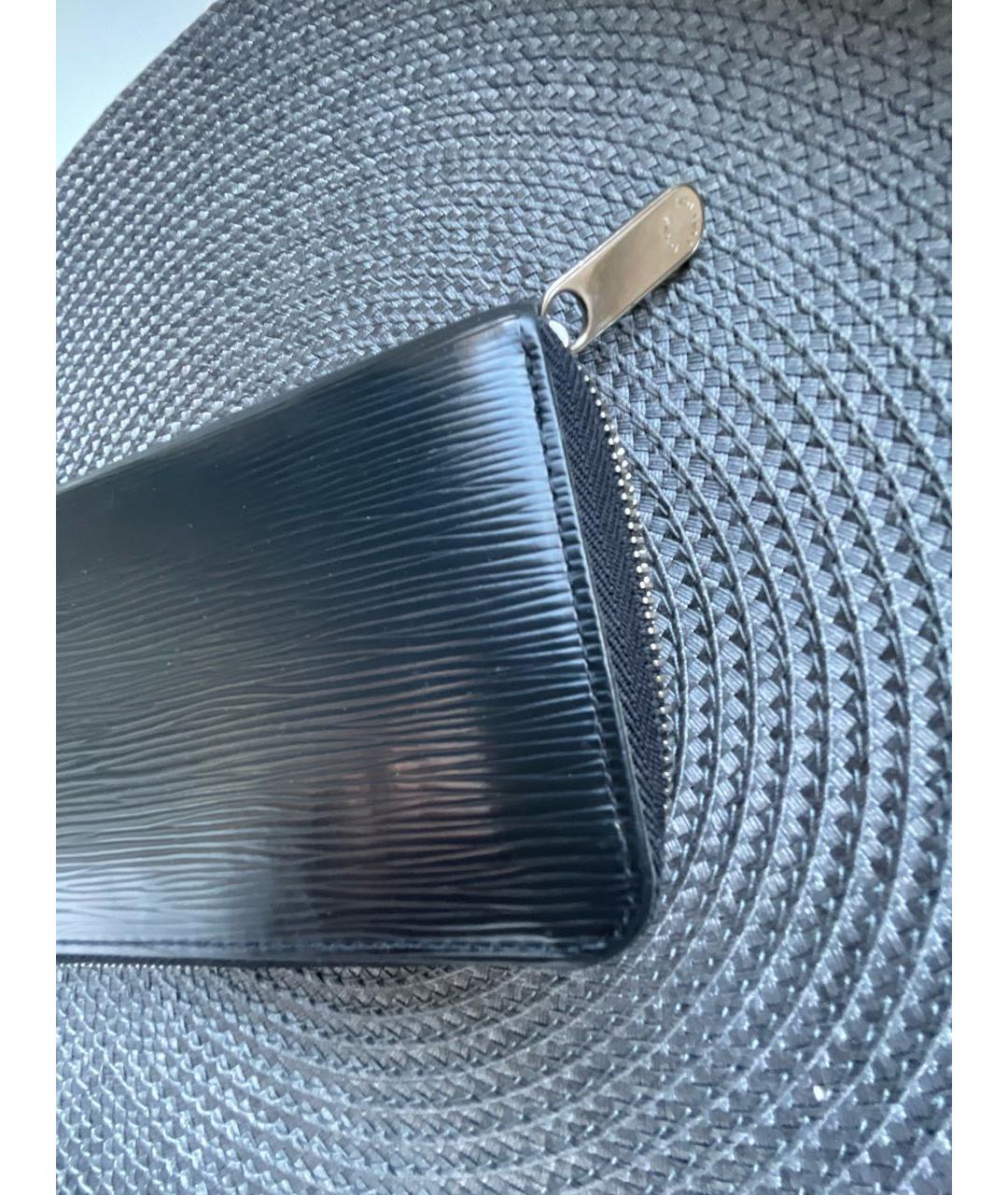 LOUIS VUITTON Черный кожаный кошелек, фото 5
