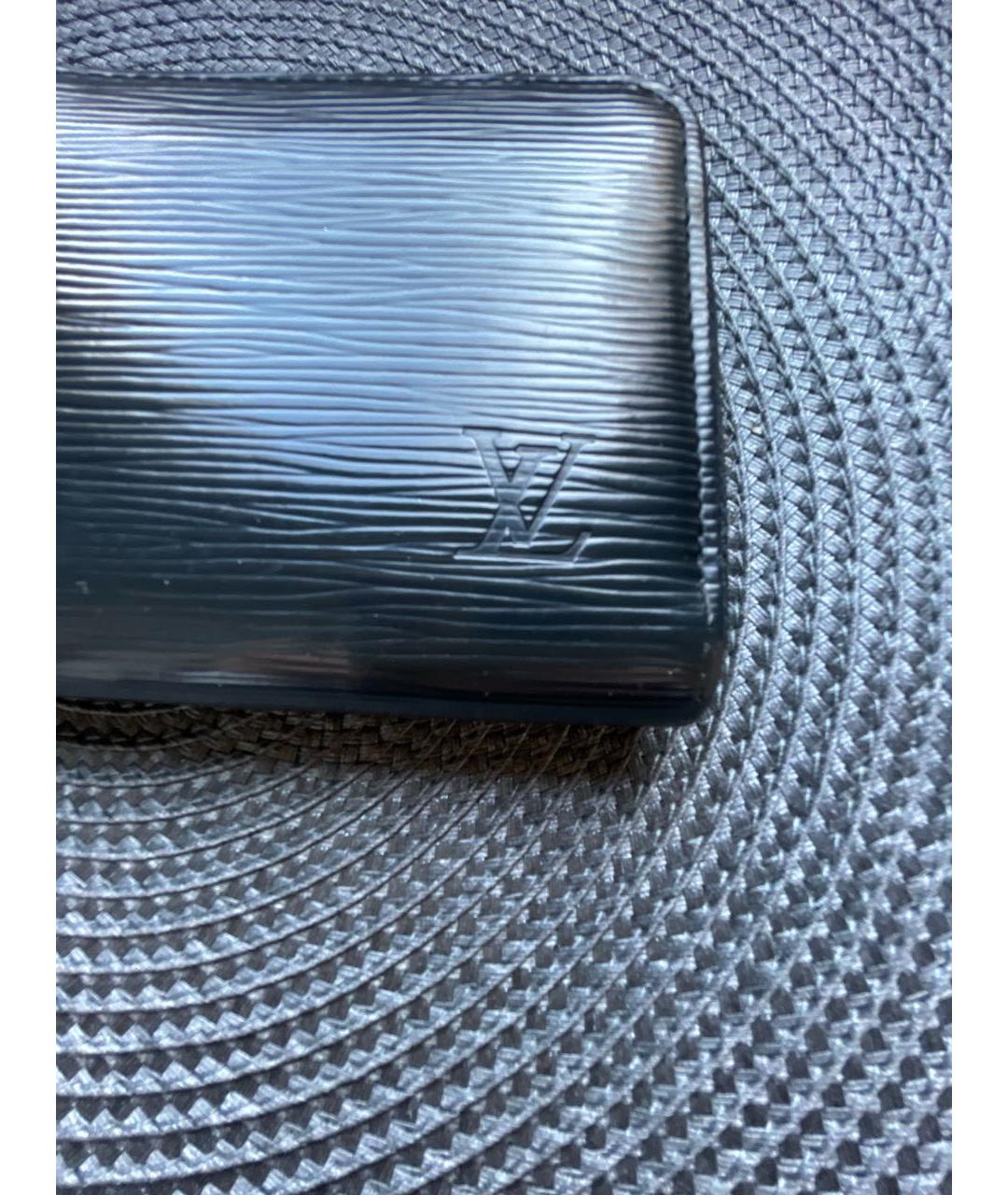 LOUIS VUITTON Черный кожаный кошелек, фото 2