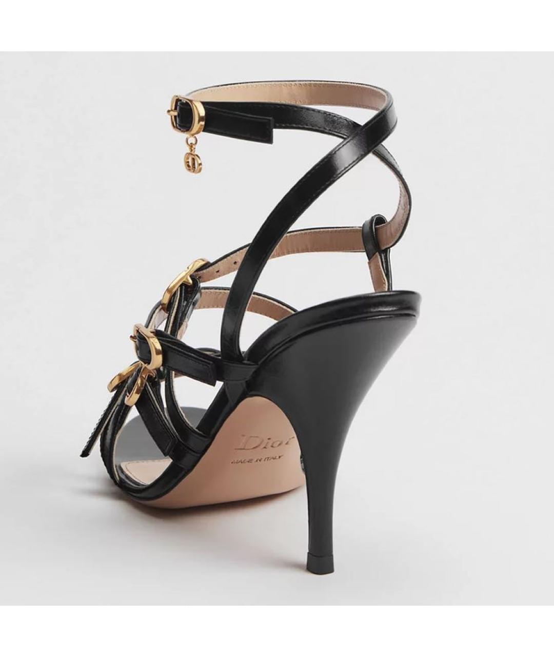 CHRISTIAN DIOR Черные кожаные сандалии, фото 3