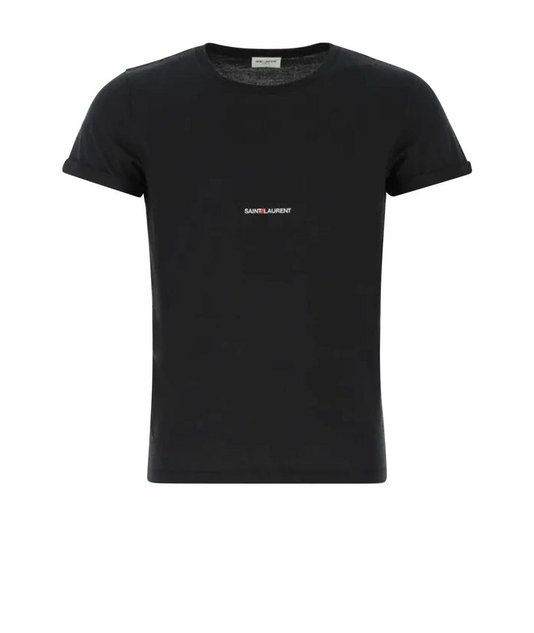 SAINT LAURENT Черная хлопковая футболка, фото 1