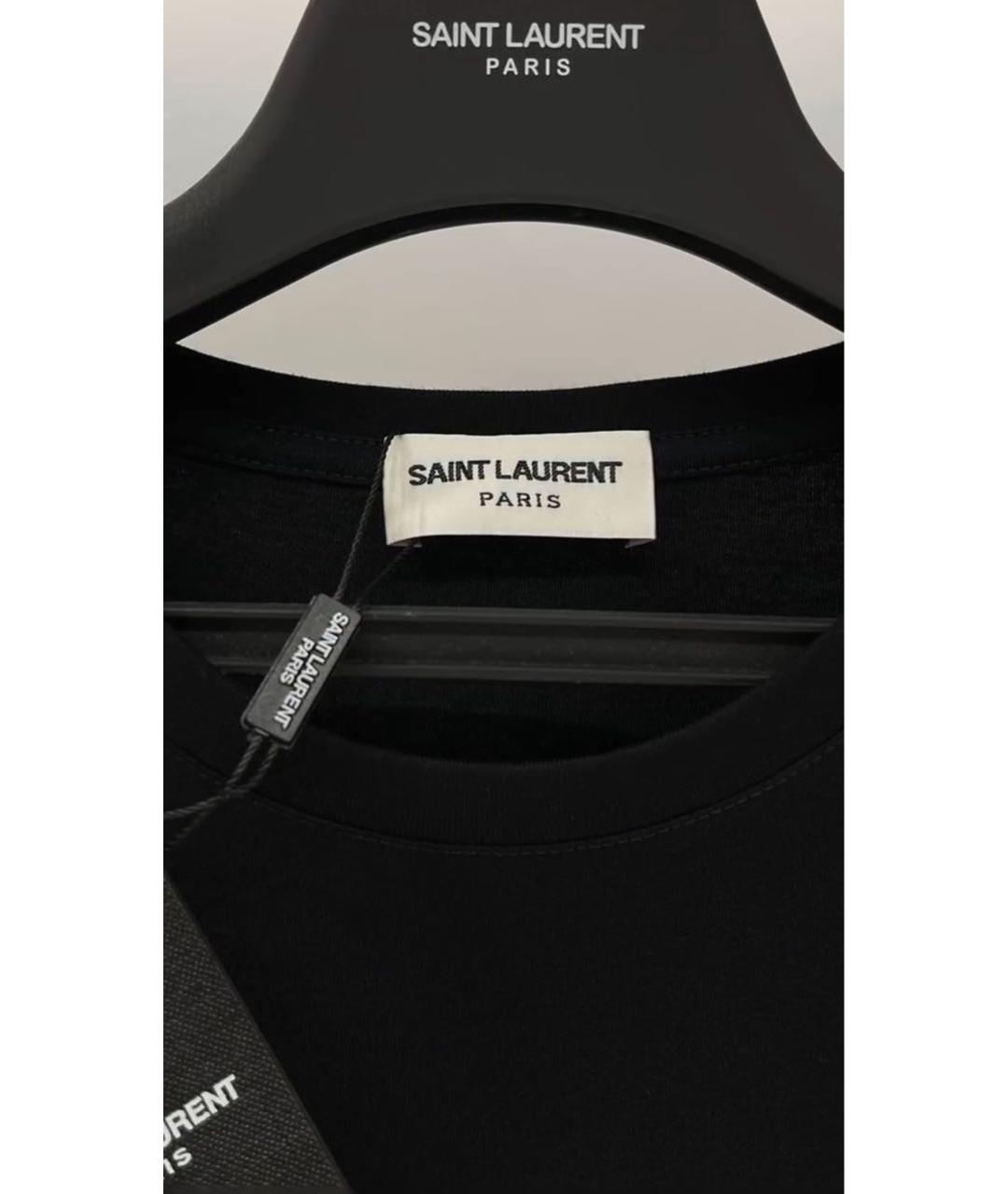 SAINT LAURENT Черная хлопковая футболка, фото 6