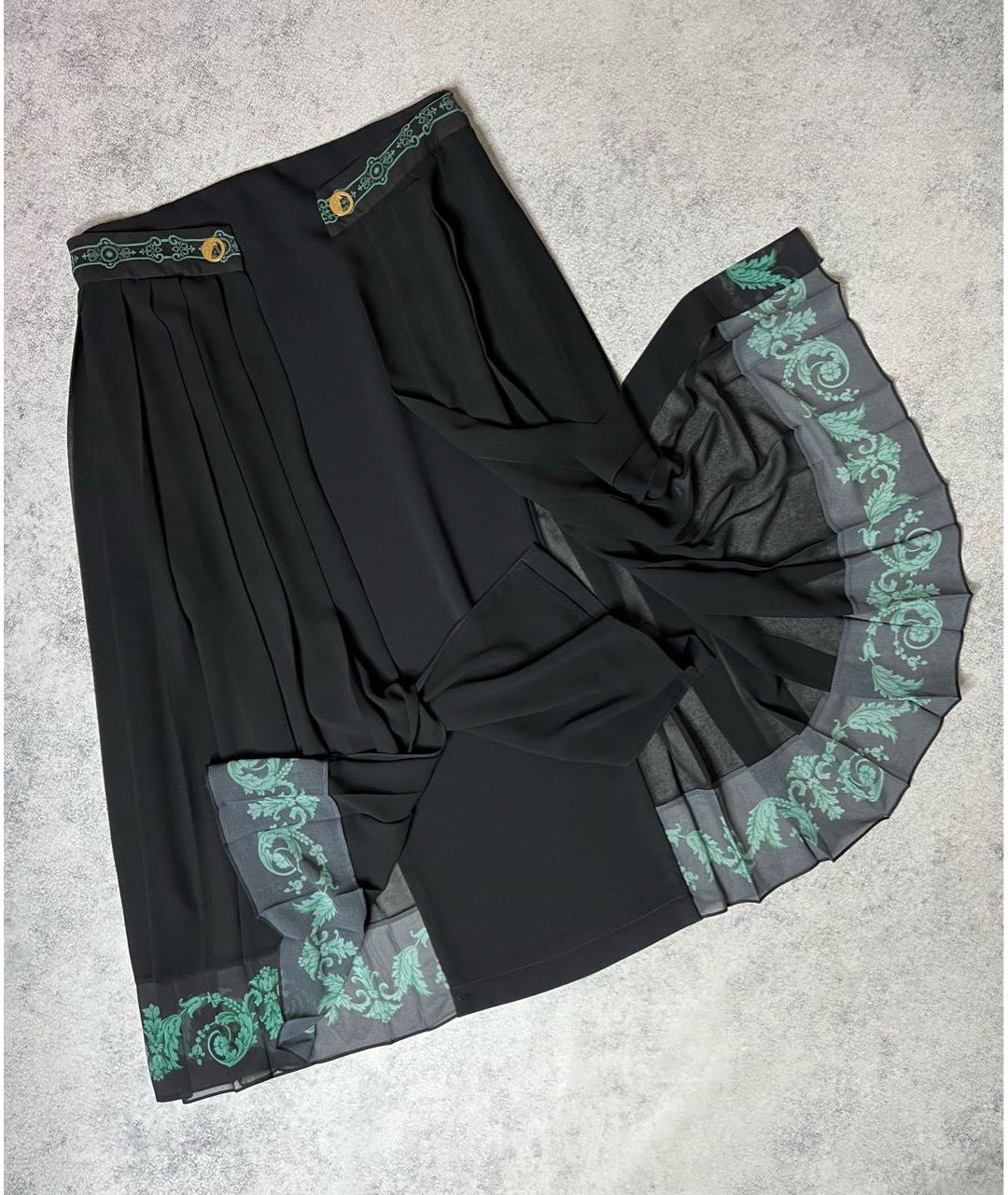 VERSACE COLLECTION Черная полиэстеровая юбка миди, фото 4