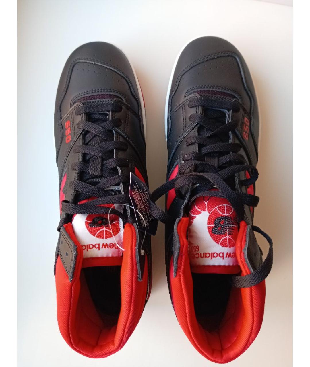 NEW BALANCE Черные кожаные высокие кроссовки / кеды, фото 3