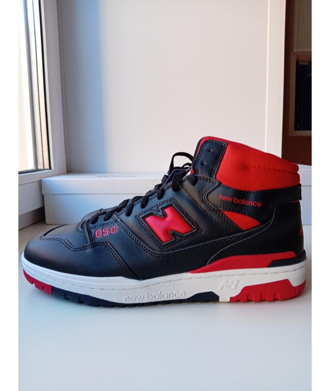 NEW BALANCE Черные кожаные высокие кроссовки / кеды, фото 10