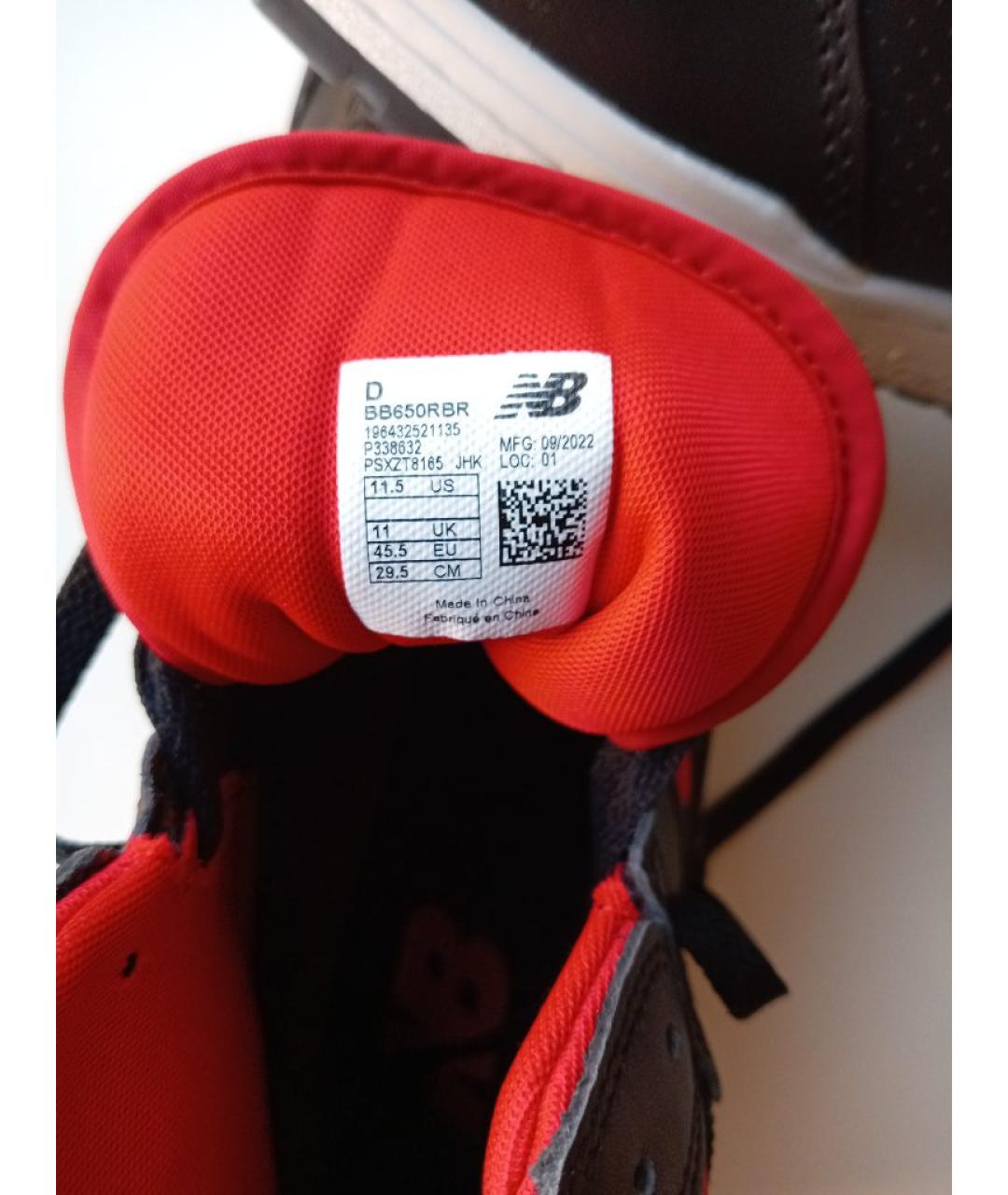 NEW BALANCE Черные кожаные высокие кроссовки / кеды, фото 8