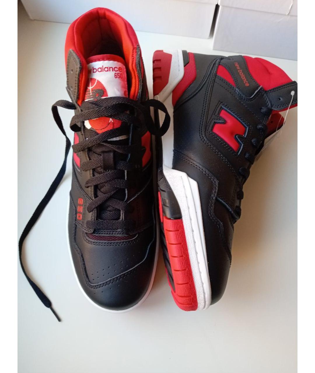 NEW BALANCE Черные кожаные высокие кроссовки / кеды, фото 5