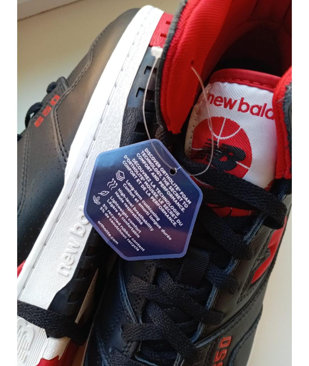 NEW BALANCE Черные кожаные высокие кроссовки / кеды, фото 6