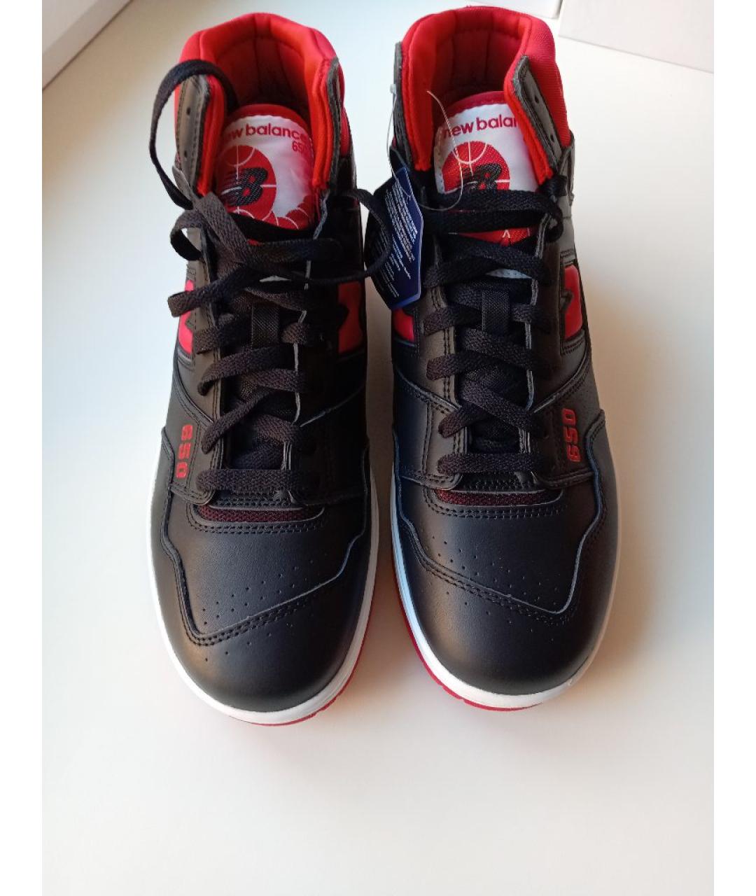 NEW BALANCE Черные кожаные высокие кроссовки / кеды, фото 2