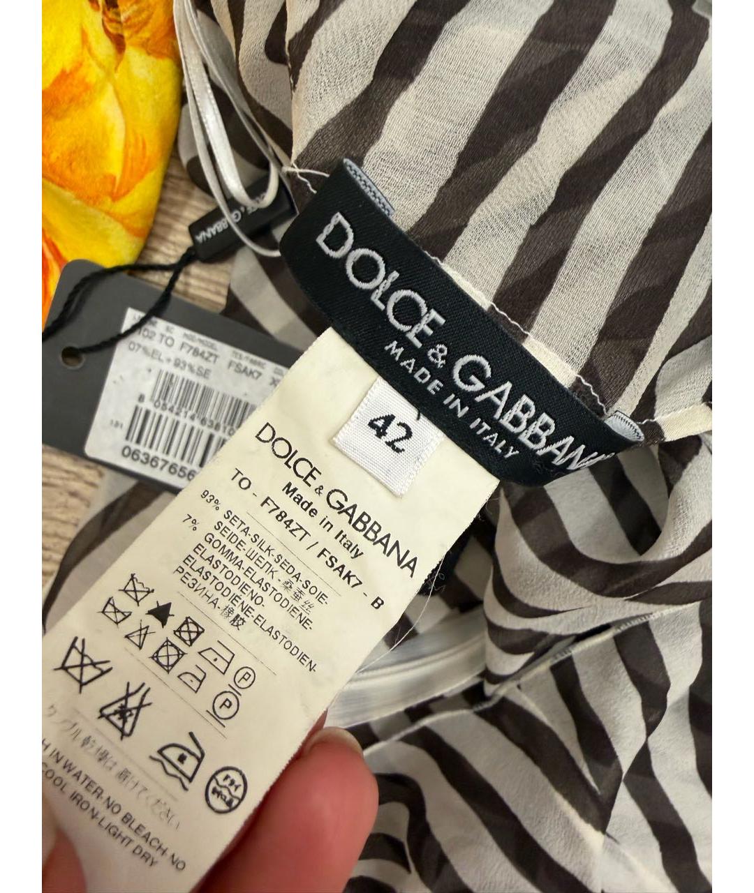 DOLCE&GABBANA Мульти шелковая блузы, фото 3