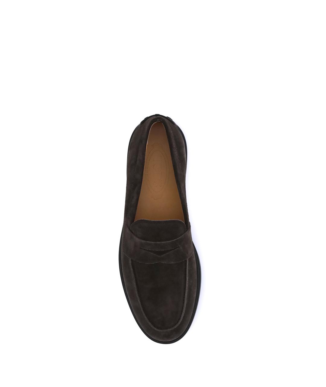 TOD'S Коричневые замшевые лоферы, фото 4