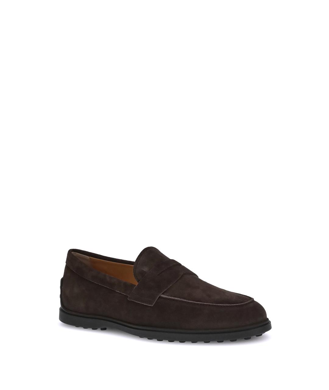 TOD'S Коричневые замшевые лоферы, фото 2