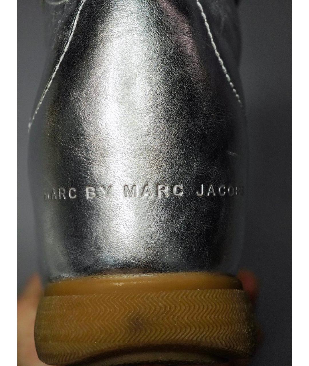 MARC BY MARC JACOBS Серебряные кожаные кроссовки, фото 7