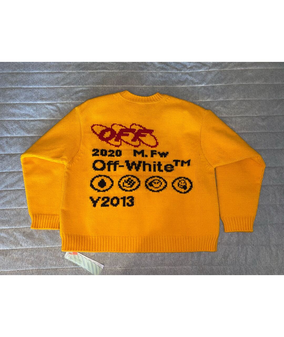 OFF-WHITE Желтый шерстяной джемпер / свитер, фото 3