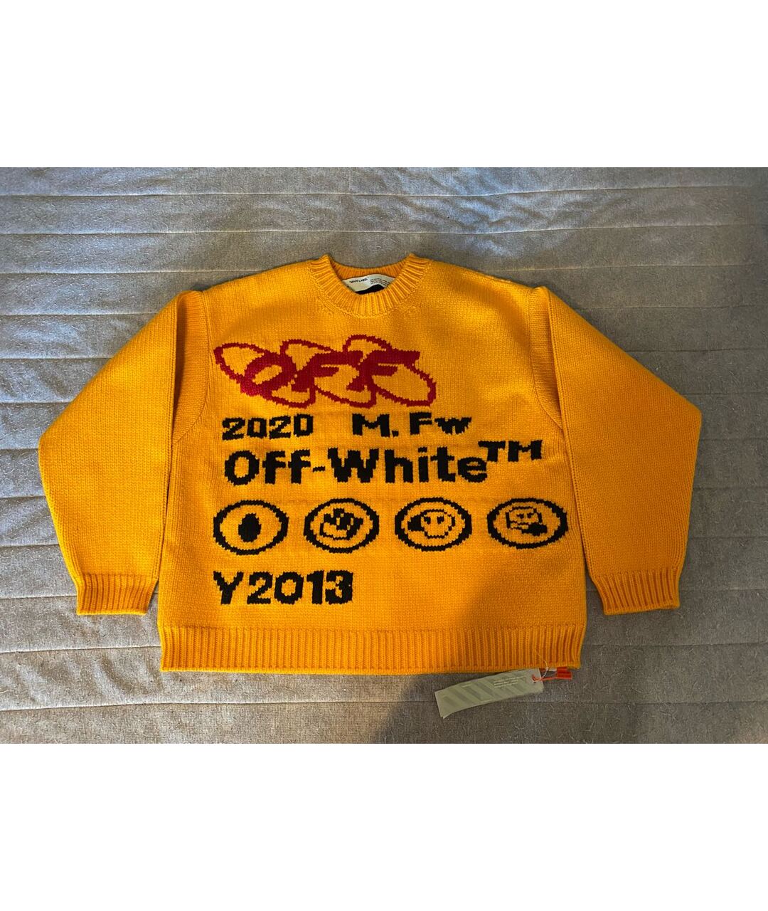 OFF-WHITE Желтый шерстяной джемпер / свитер, фото 2