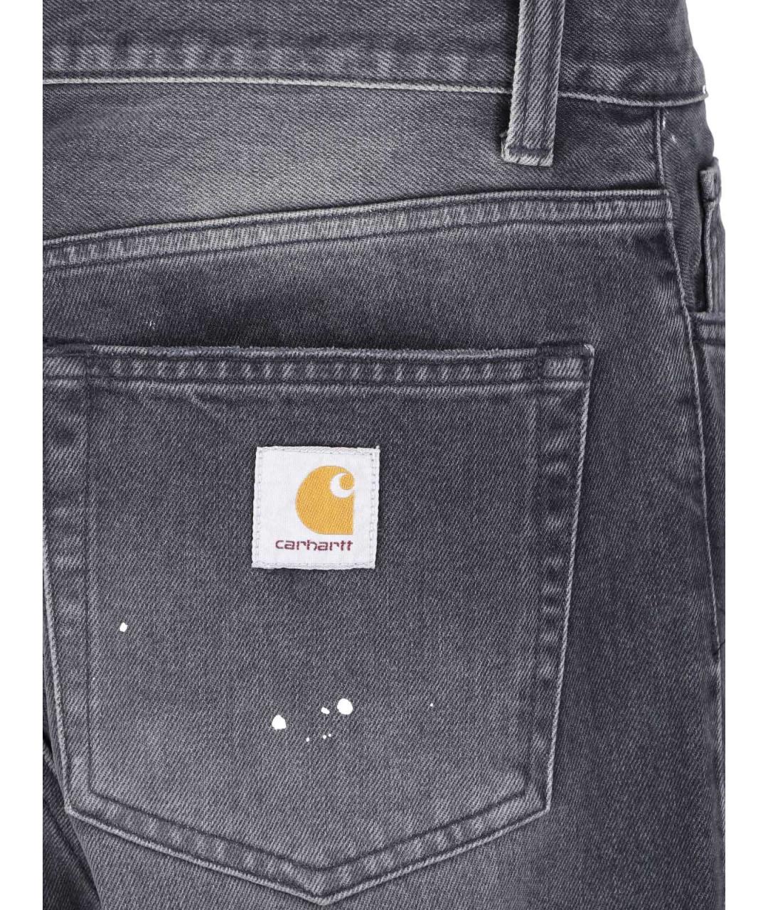CARHARTT WIP Черные хлопковые прямые джинсы, фото 4