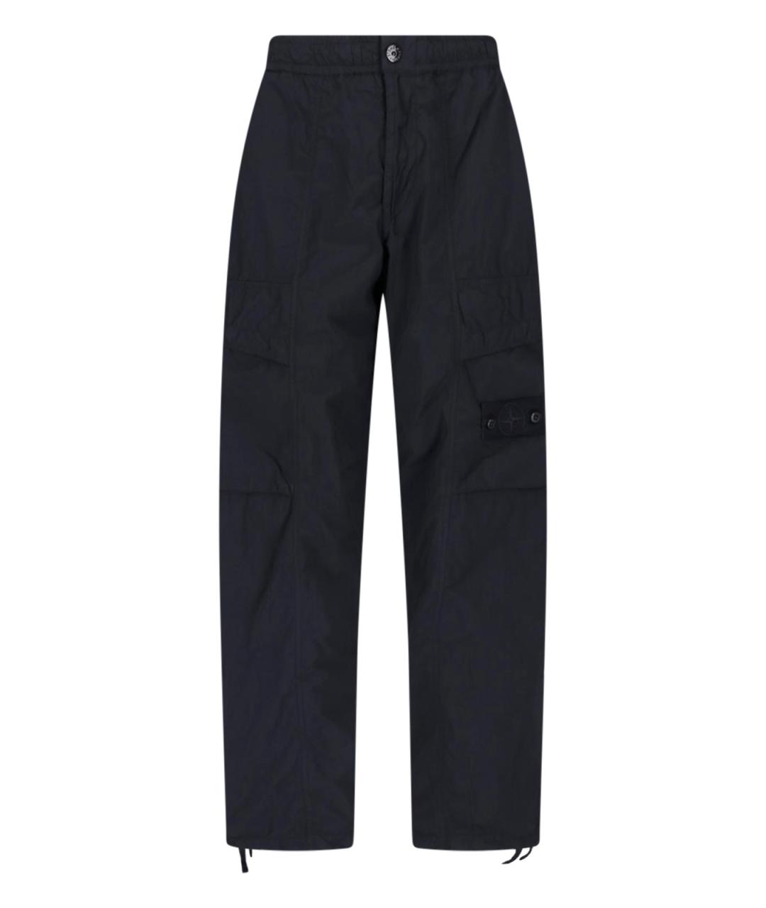 STONE ISLAND Черные полиамидовые повседневные брюки, фото 1