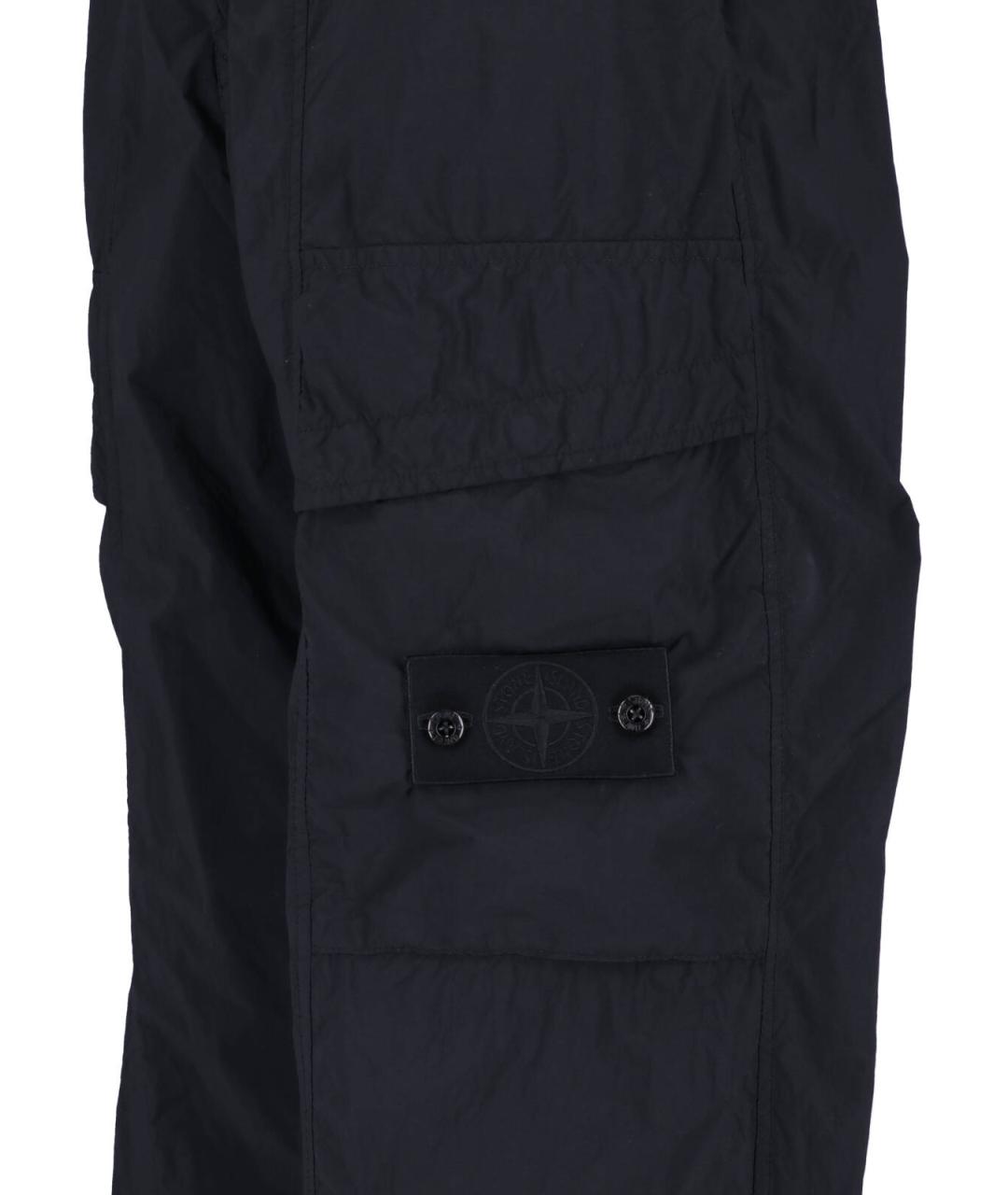 STONE ISLAND Черные полиамидовые повседневные брюки, фото 4