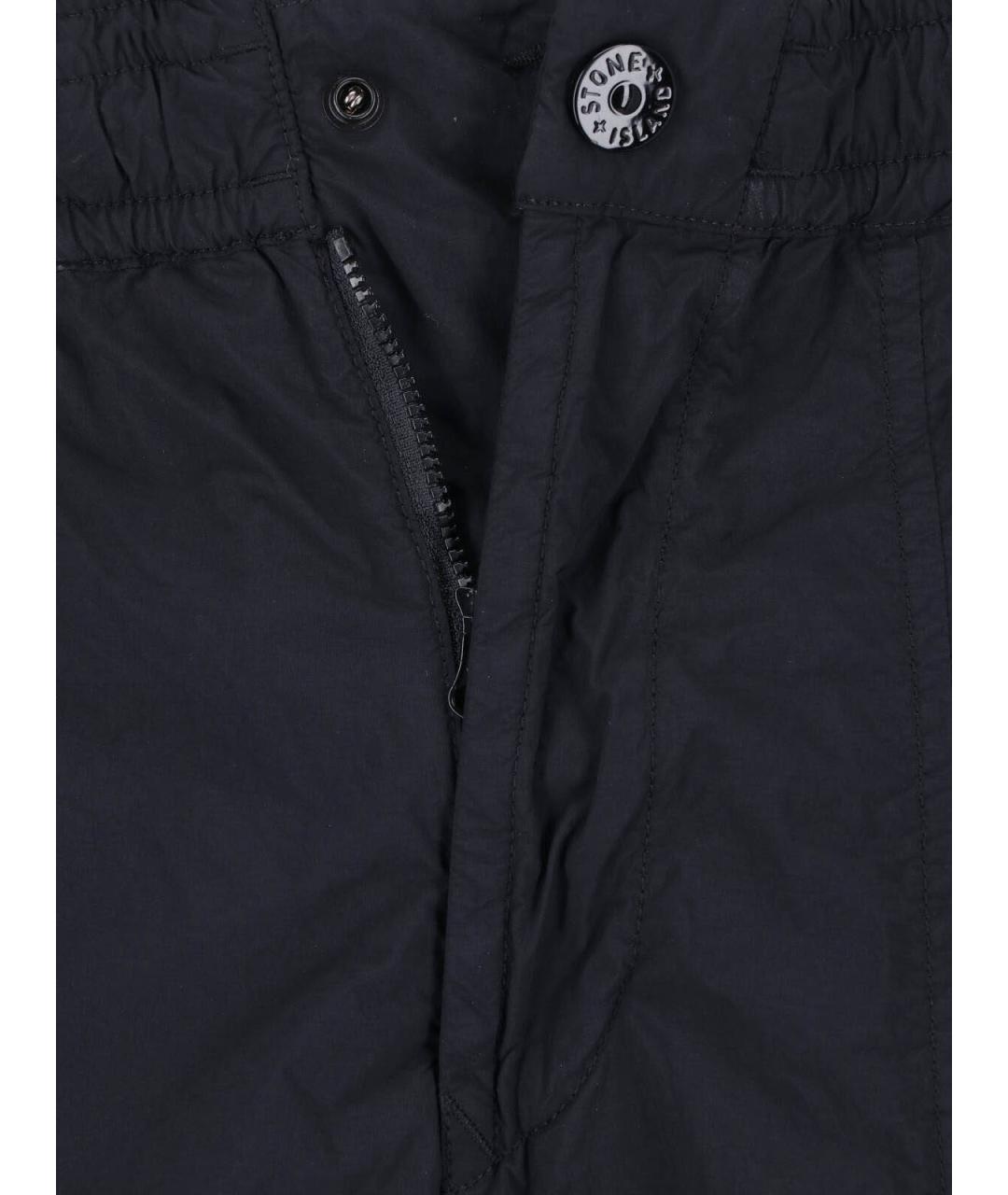 STONE ISLAND Черные полиамидовые повседневные брюки, фото 5