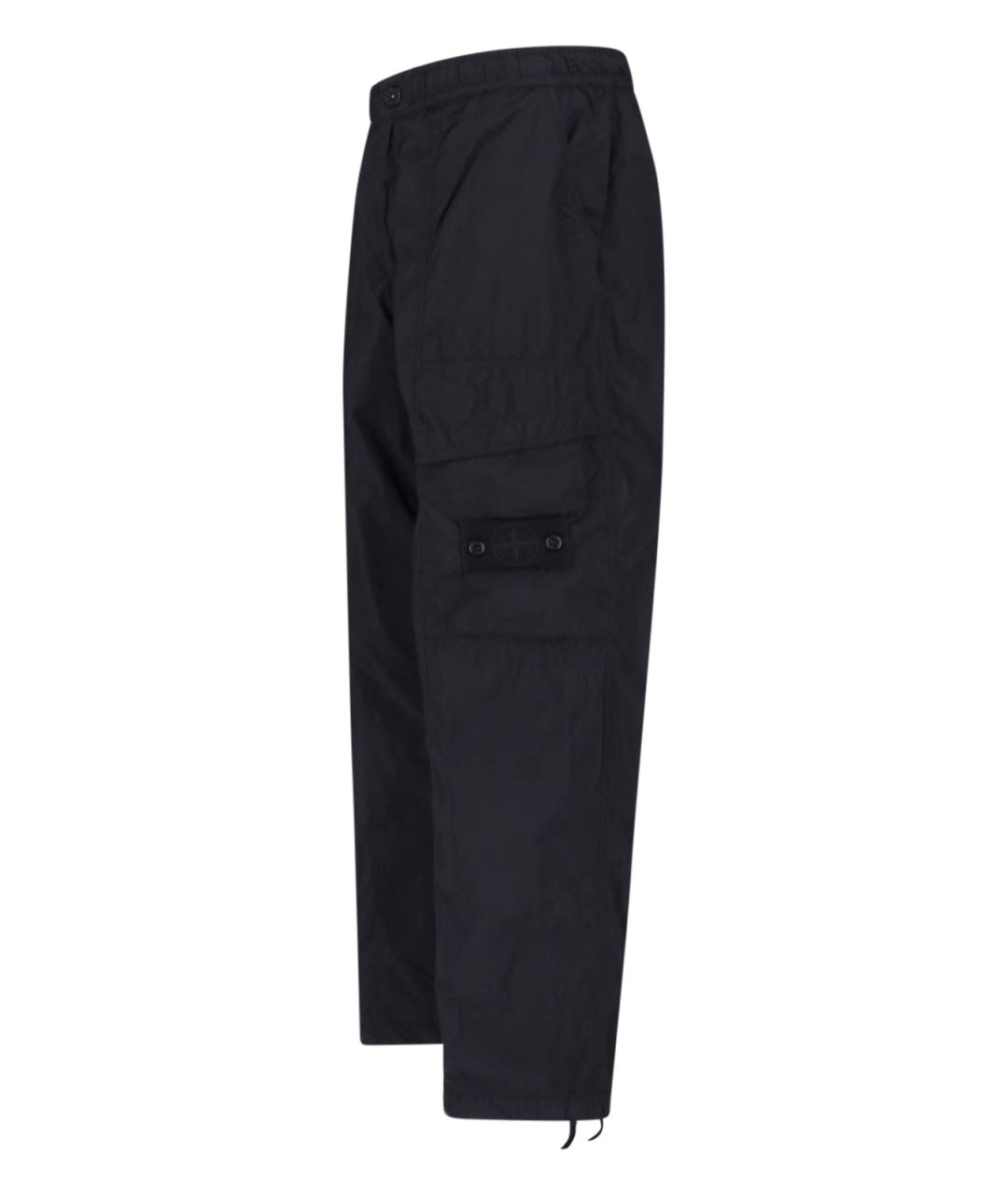 STONE ISLAND Черные полиамидовые повседневные брюки, фото 3