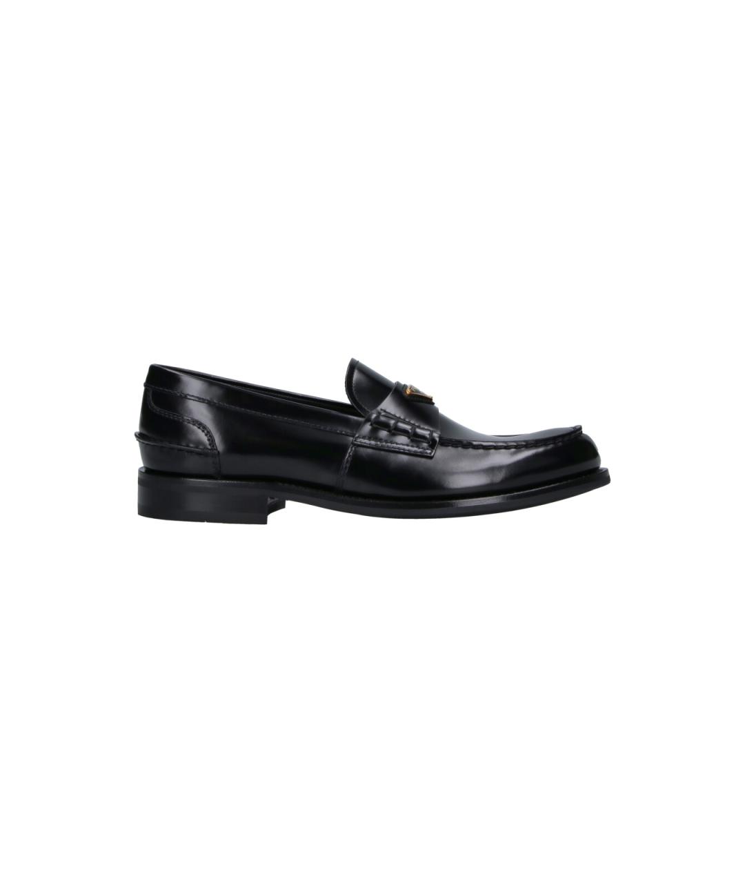 PRADA Черные кожаные лоферы, фото 1