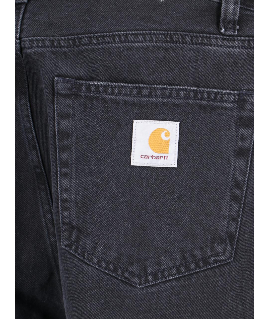 CARHARTT WIP Черные хлопковые прямые джинсы, фото 4