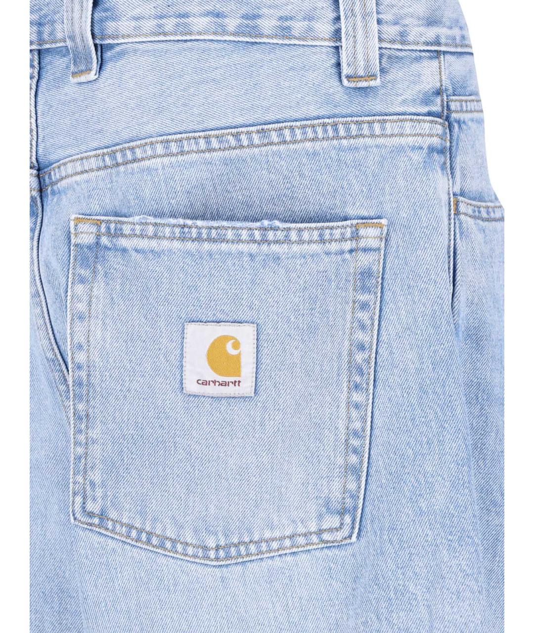 CARHARTT WIP Синие хлопковые прямые джинсы, фото 4