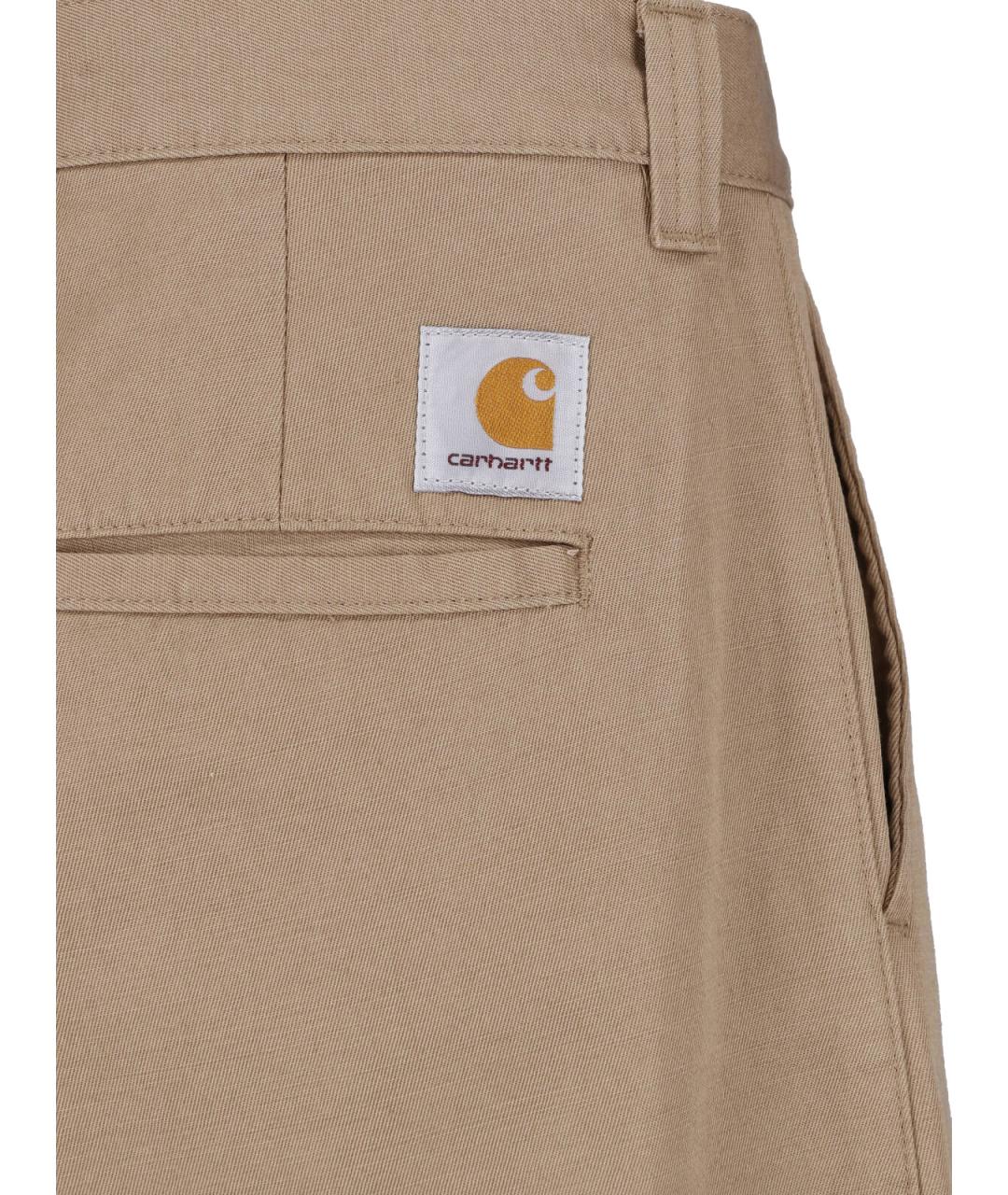 CARHARTT WIP Бежевые хлопковые повседневные брюки, фото 4