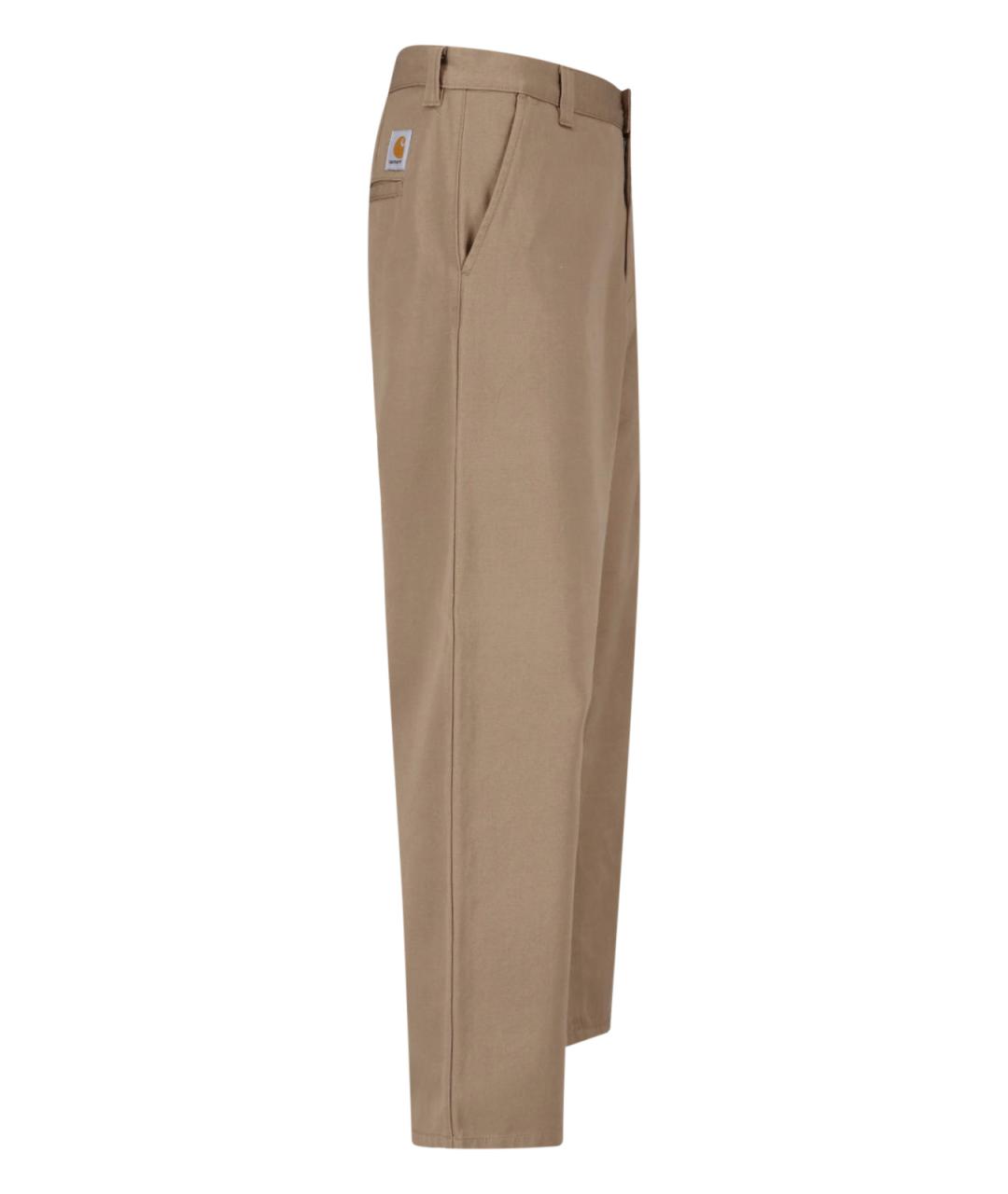 CARHARTT WIP Бежевые хлопковые повседневные брюки, фото 3