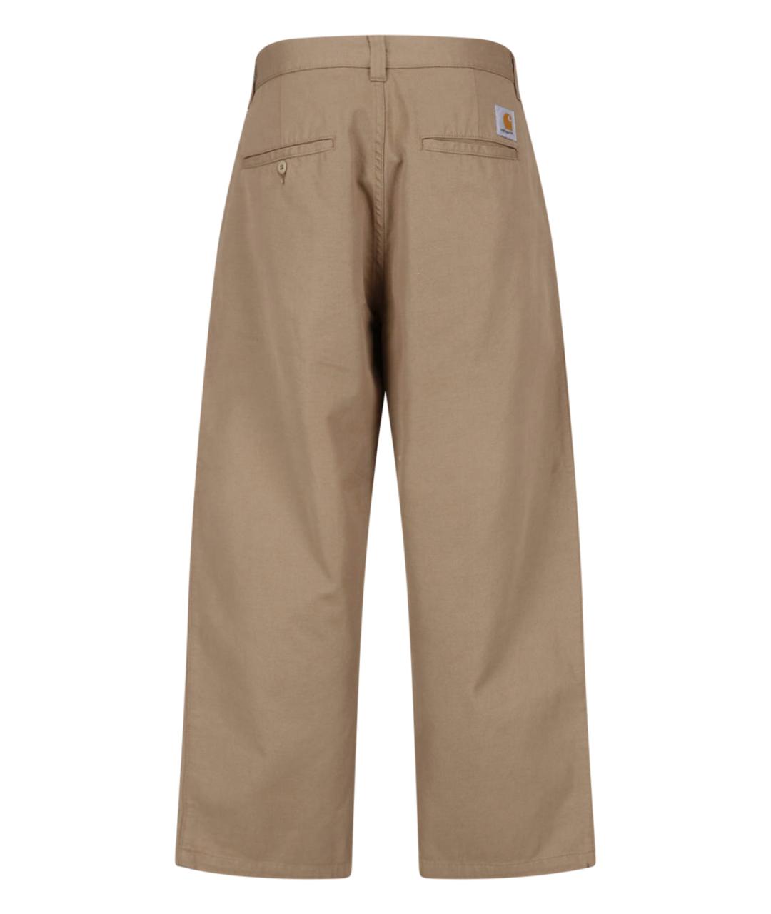 CARHARTT WIP Бежевые хлопковые повседневные брюки, фото 2